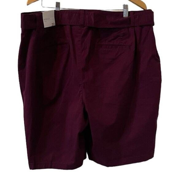 Lane Bryant Bermuda Purple Belted Shorts Pockets NWT size 20 - Picture 12 of 12